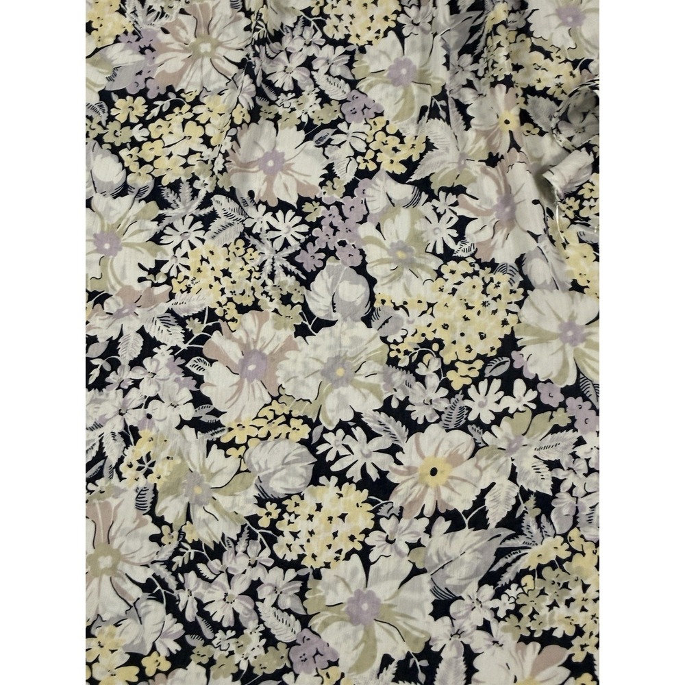 Chaps Womens Tunic Floral Top Keyhole Multi-Color Bell Sleeve Peasant Flowy L - Picture 8 of 14